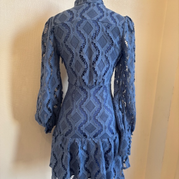 AQUA slate blue lace dress - Picture 3 of 3